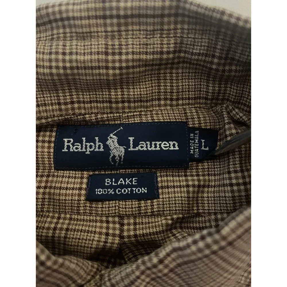 Polo Ralph Lauren Blake Oxfors Shirt Mens Size Large Plaid Long Sleeve Button Up